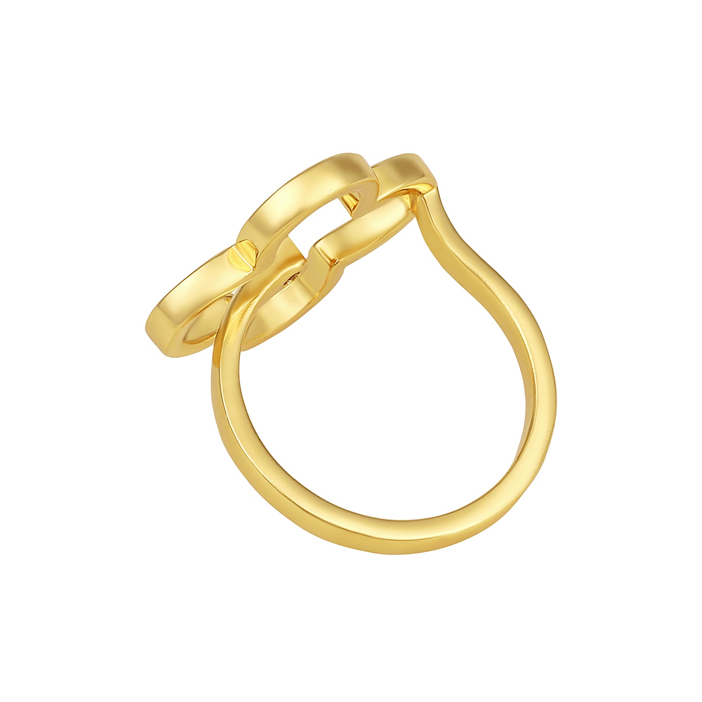 Clover Leaf 18kt Gold Plated Adjustable Finger Ring