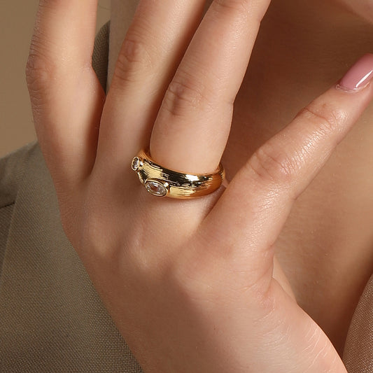 Excellent 18kt Gold Plated Adjustable Cuff Finger Ring
