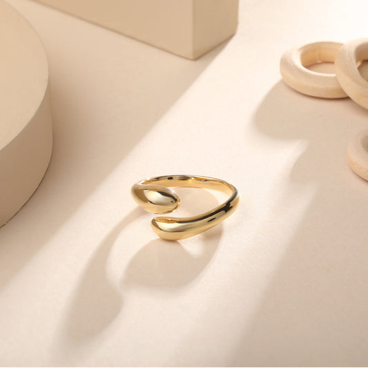 Casual Snake Shape 18kt Gold Plated Adjustable Finger Ring