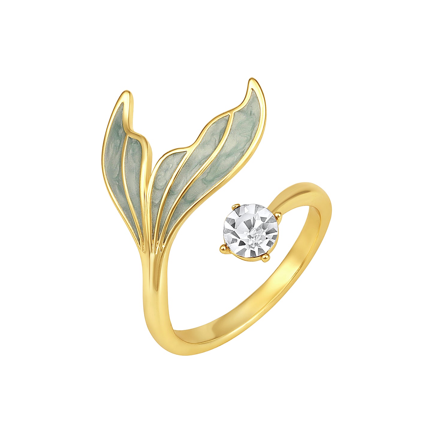 Mermaid Tail 18kt Gold Plated Adjustable Finger Ring