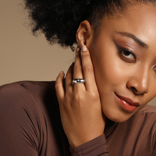 Elegant and Stylish Silver Plated Adjustable Finger Ring