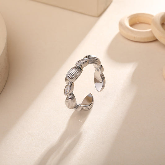 Oval Shape Silver Plated Adjustable Finger Ring