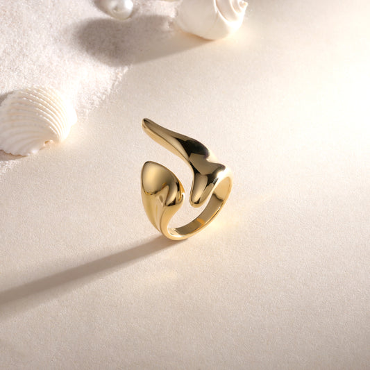 Voguish 18kt Gold Plated Abstract Adjustable Finger Ring