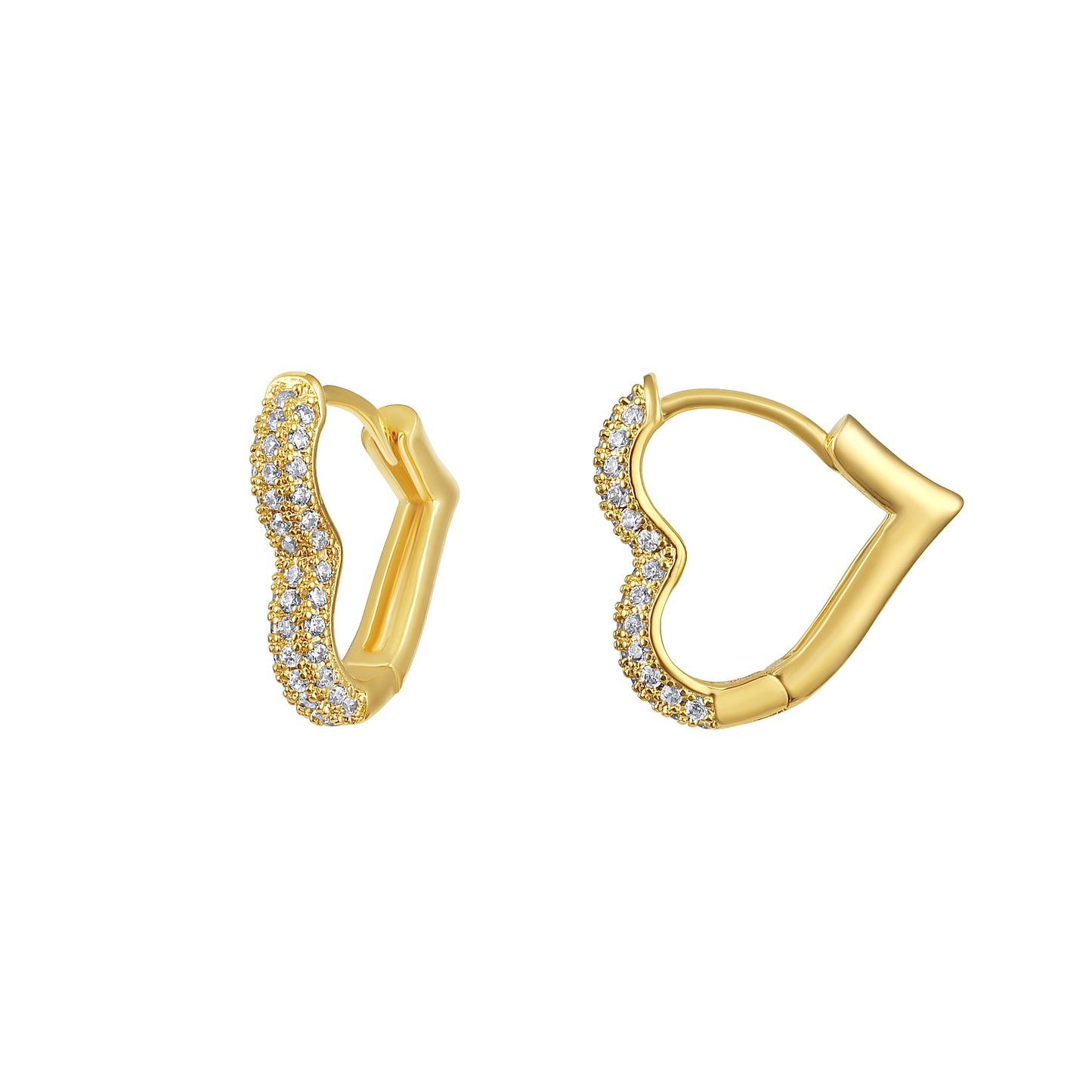 Heart Shape 18KT Gold Plated Zircon Drop Earring
