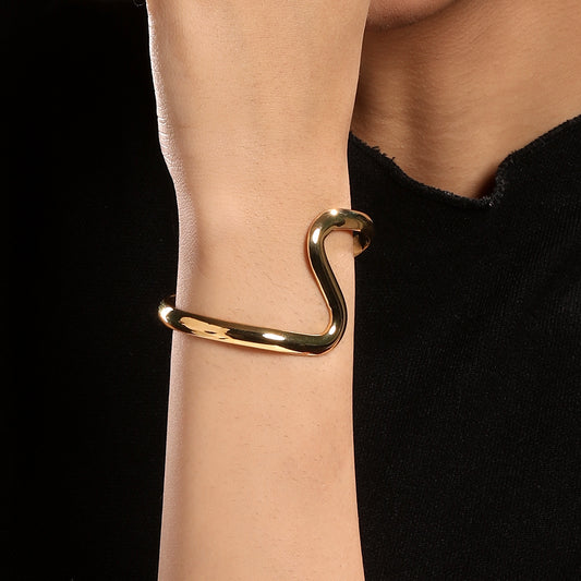 Aesthetic Design 18KT Gold Plated Adjustable Cuff Bracelet