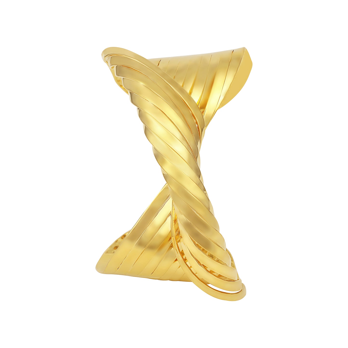 Twisted Wide 18KT Gold Plated Adjustable Cuff Bracelet