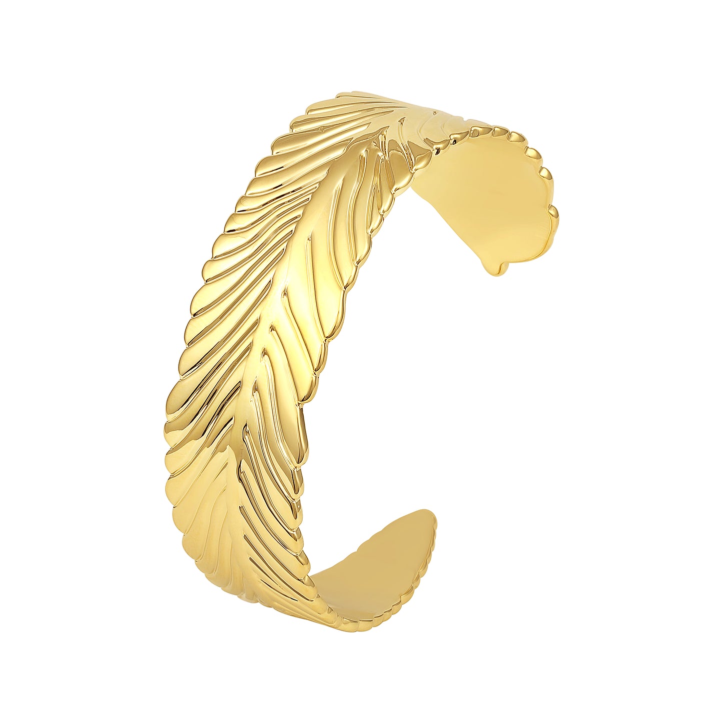 Elegant Leaf 18KT Gold Plated Adjustable Cuff Bracelet