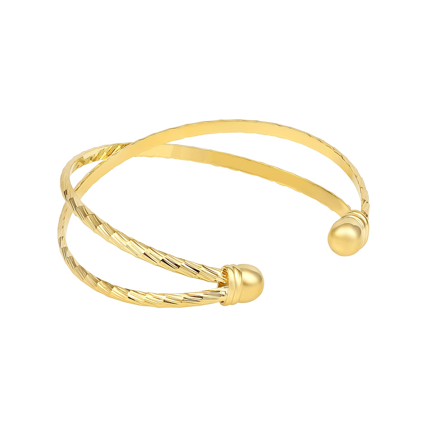 New Design Twist Cable 18KT Gold Plated Adjustable Cuff Bracelet