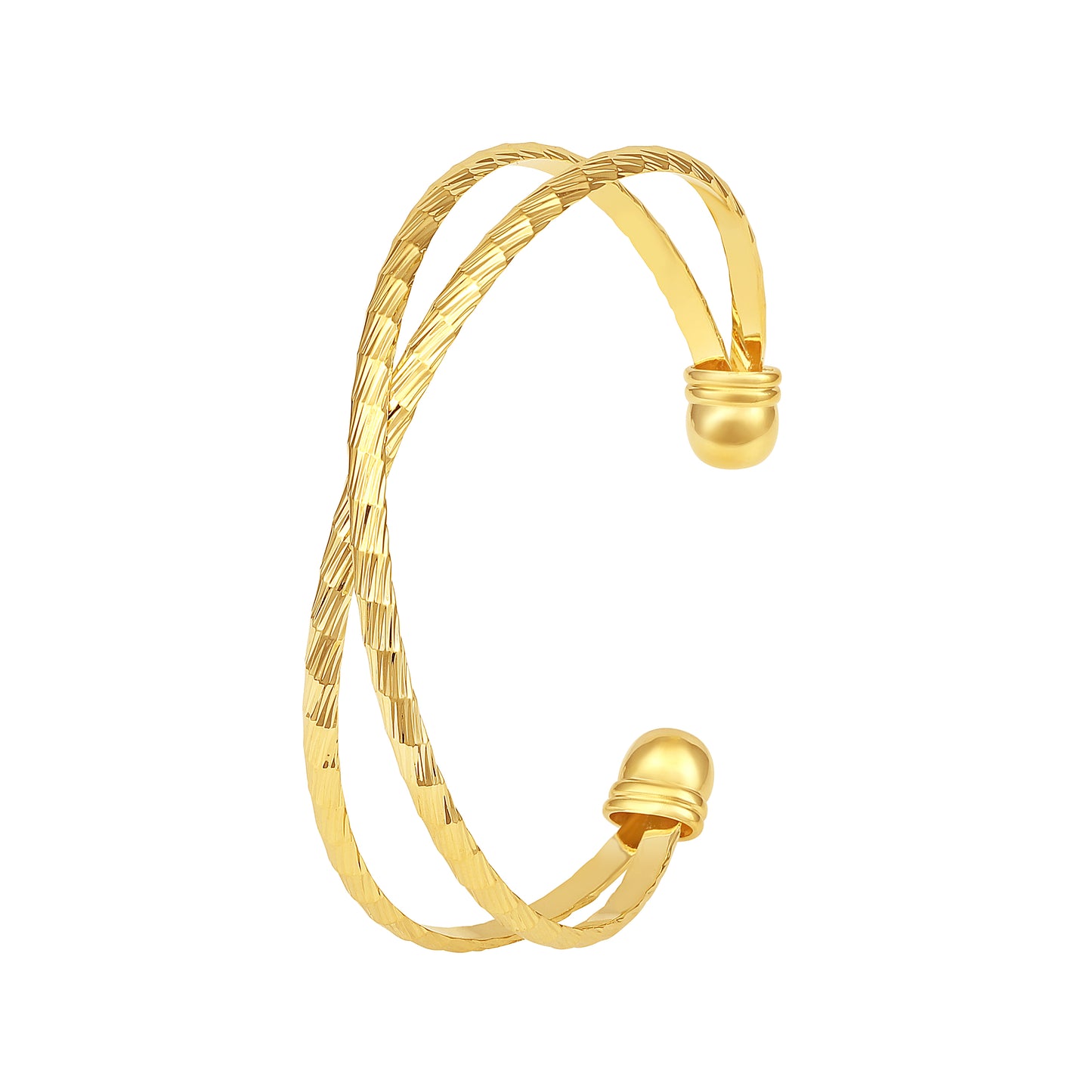 New Design Twist Cable 18KT Gold Plated Adjustable Cuff Bracelet