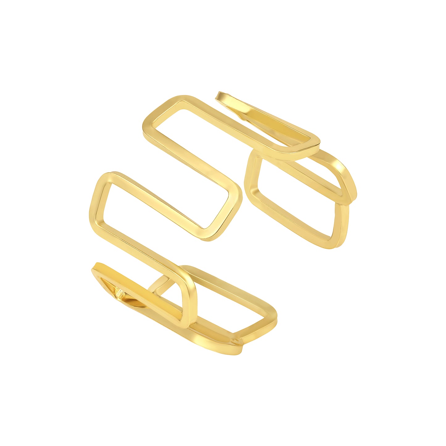 Wavy Curved 18KT Gold Plated Adjustable Cuff Bracelet