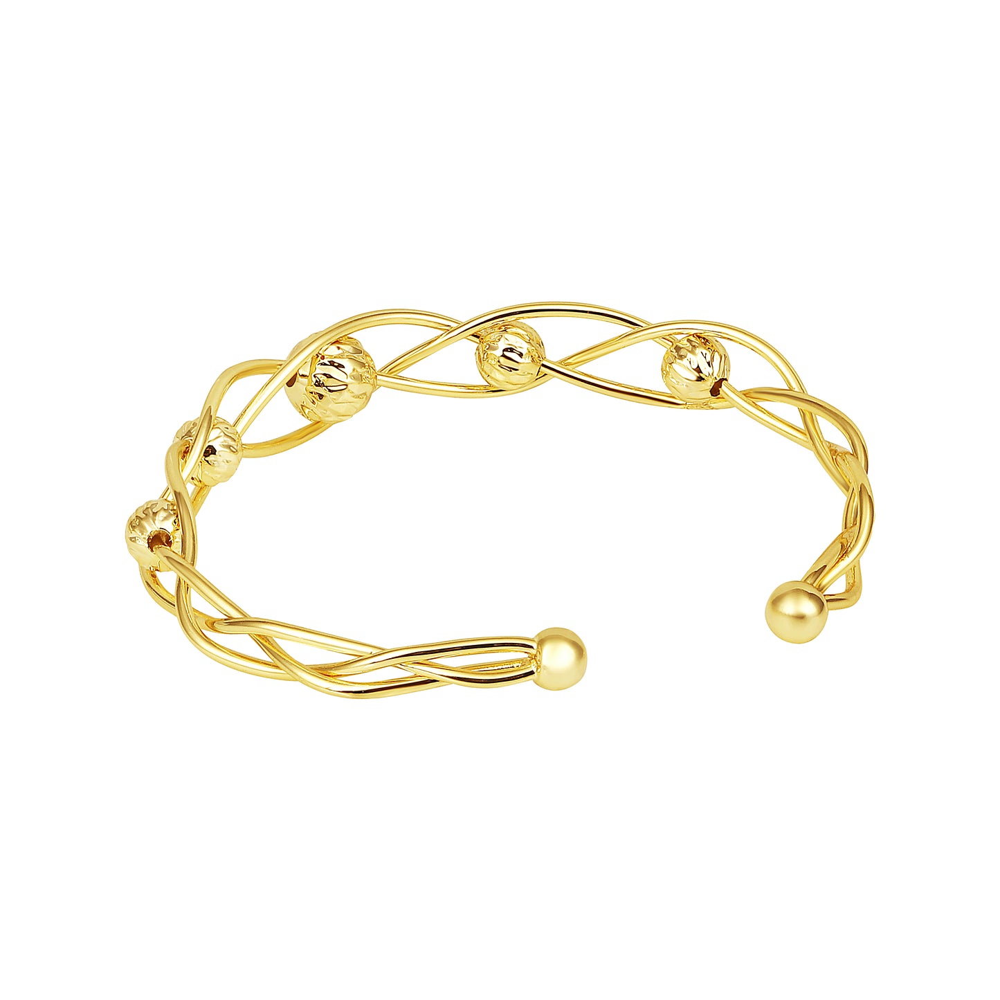 Detailed And Crafted 18KT Gold Plated Adjustable Cuff Bracelet