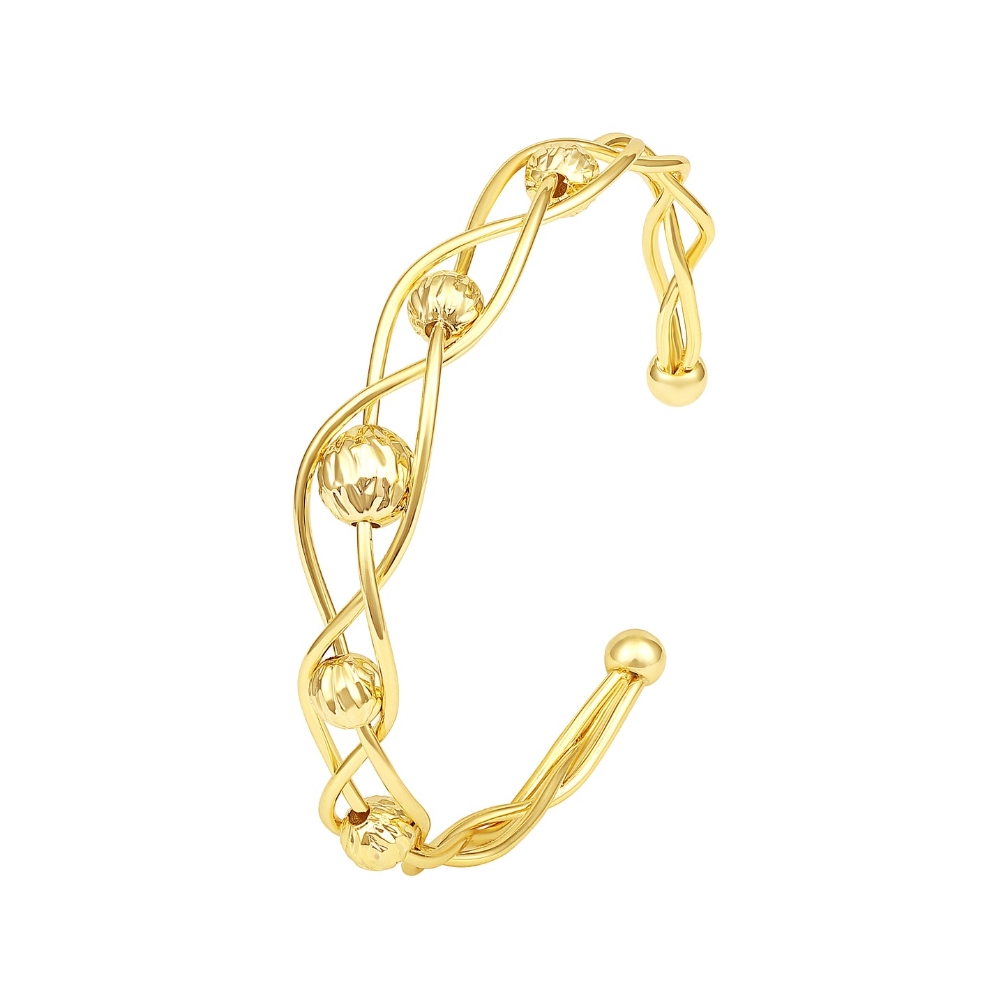 Detailed And Crafted 18KT Gold Plated Adjustable Cuff Bracelet