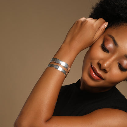 Voguish Silver Plated Adjustable Cuff Bracelet