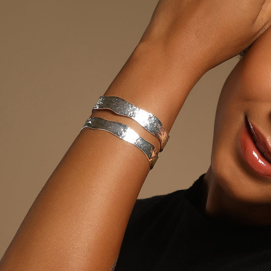 Voguish Silver Plated Adjustable Cuff Bracelet