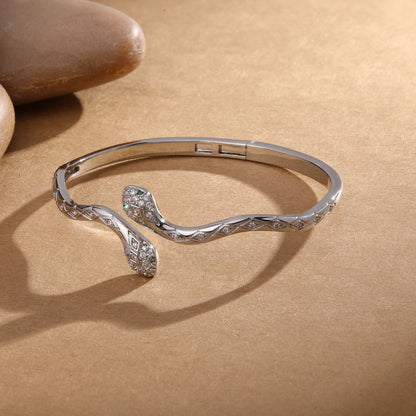 Snake Silver Plated Openable Bracelet