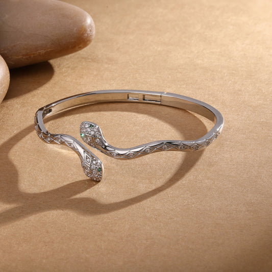 Snake Silver Plated Openable Bracelet