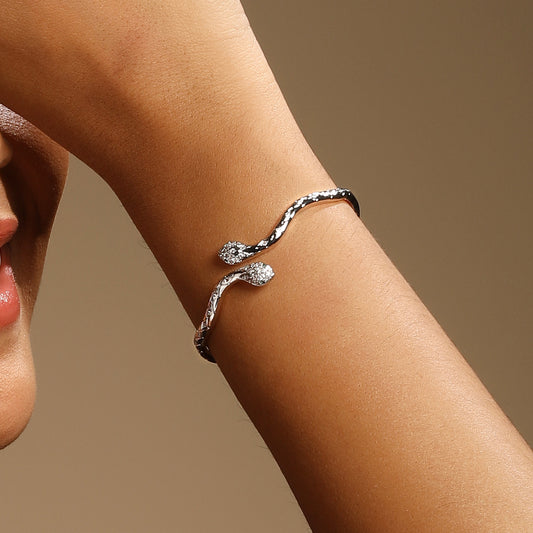 Snake Silver Plated Openable Bracelet