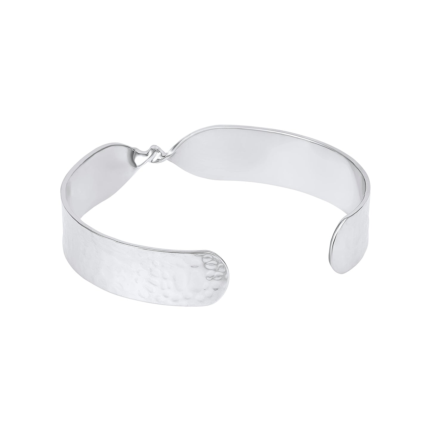 Twisted Open Silver Plated Adjustable Cuff Bracelet