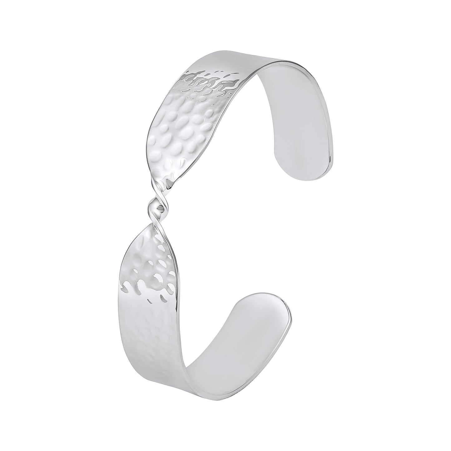 Twisted Open Silver Plated Adjustable Cuff Bracelet