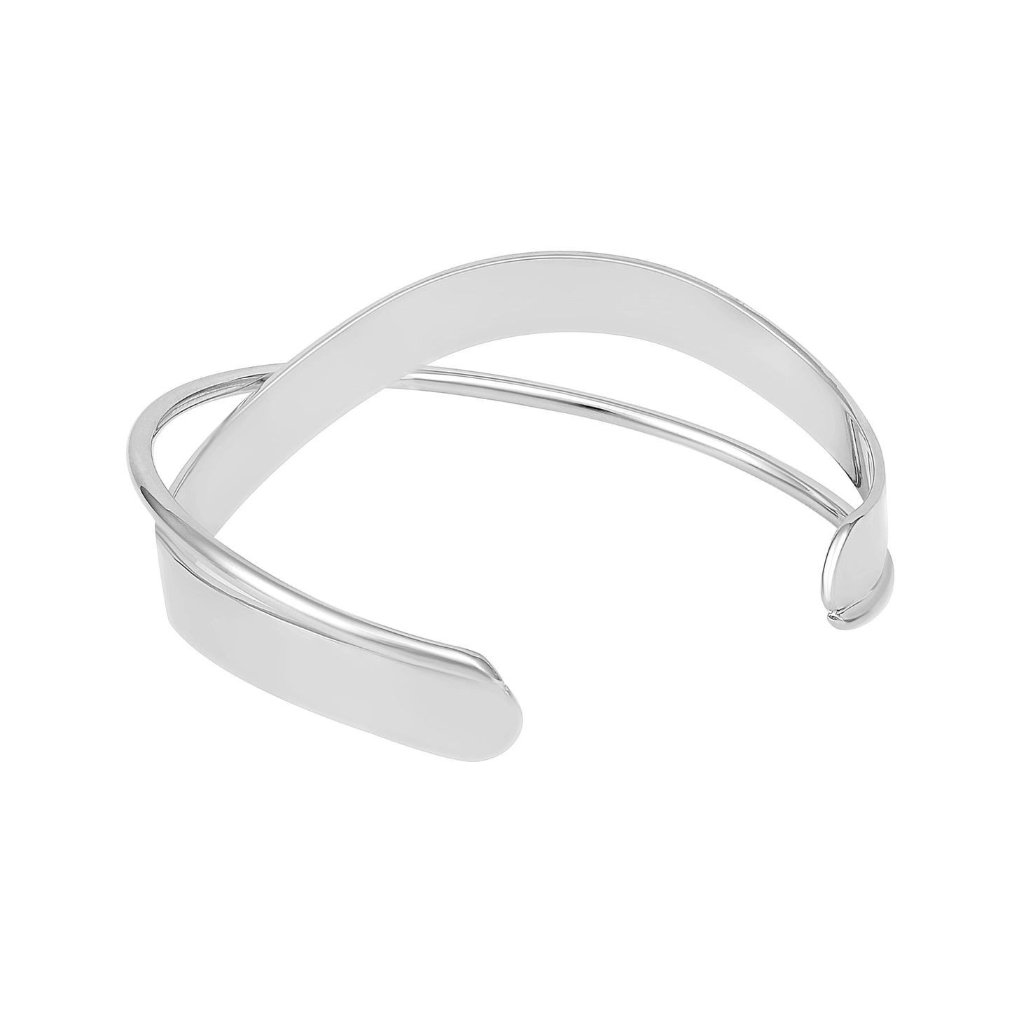 Bold Wrap Silver Plated Adjustable Cuff Bracelet