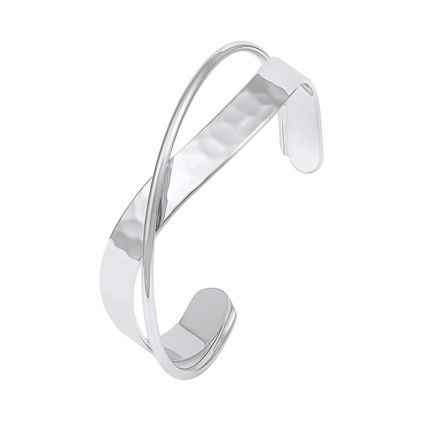 Bold Wrap Silver Plated Adjustable Cuff Bracelet