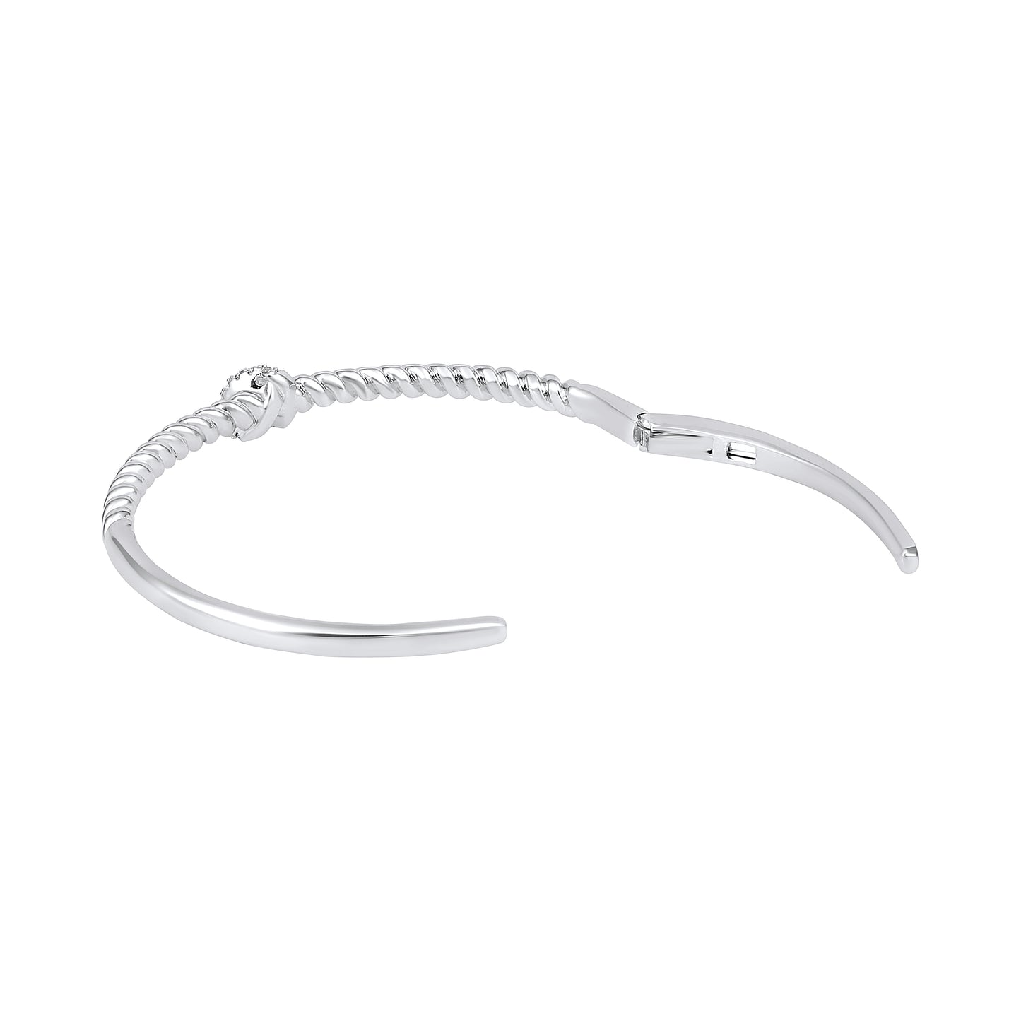 Twisted Band Silver Plated Adjustable Cuff Bracelet