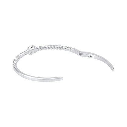 Twisted Band Silver Plated Adjustable Cuff Bracelet