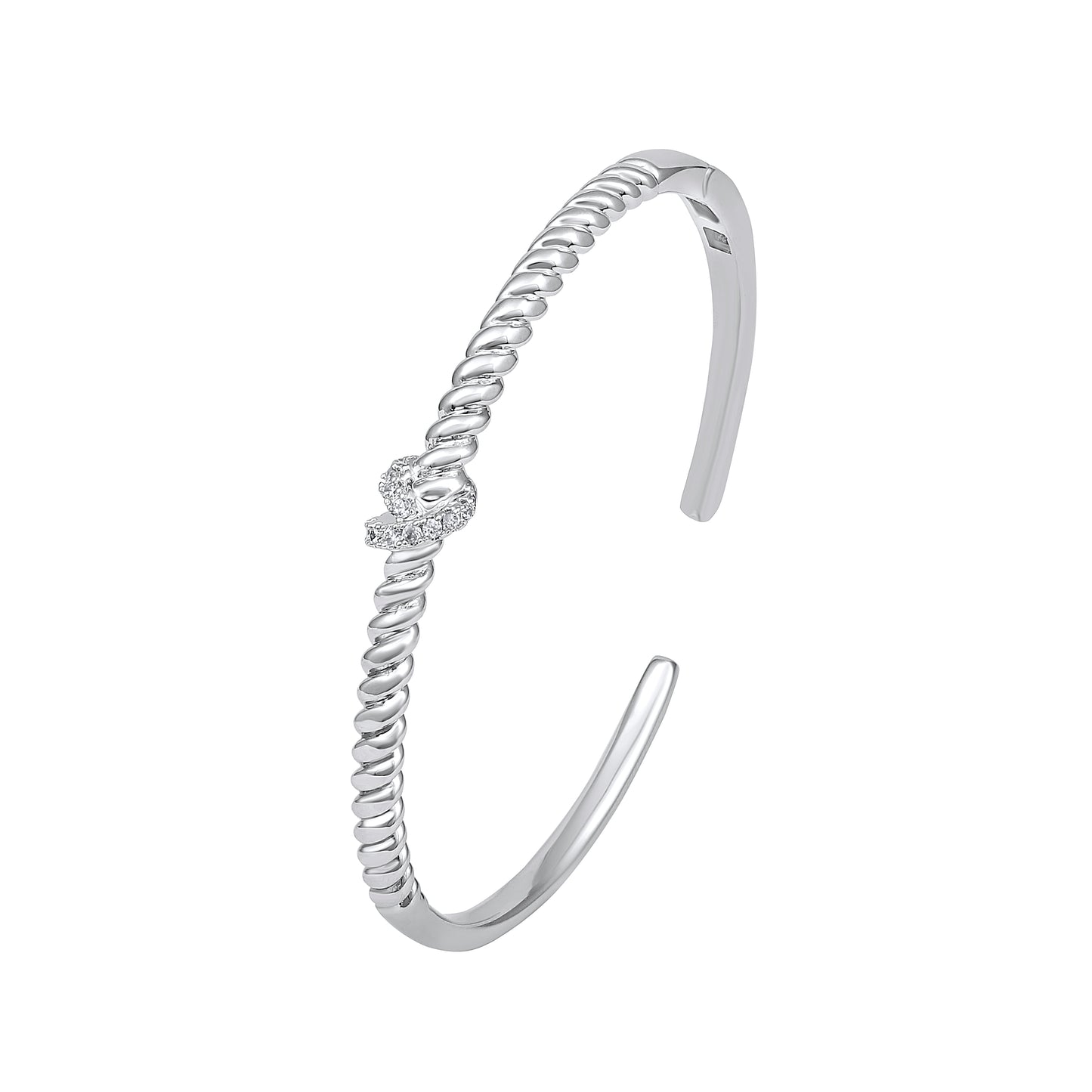 Twisted Band Silver Plated Adjustable Cuff Bracelet