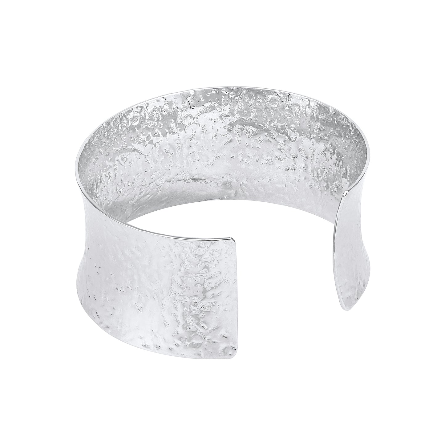 Open Wide Flat Wire Silver Plated Adjustable Cuff Bracelet