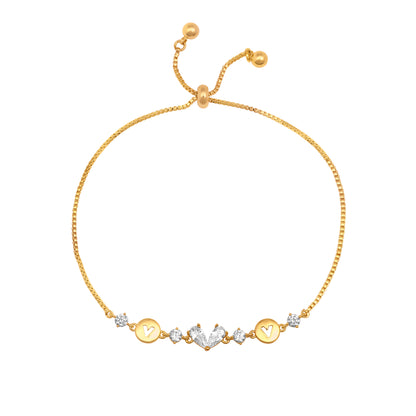 Heart Shape 18KT Gold Plated Adjustable Bracelet