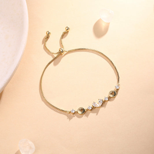 Heart Shape 18KT Gold Plated Adjustable Bracelet