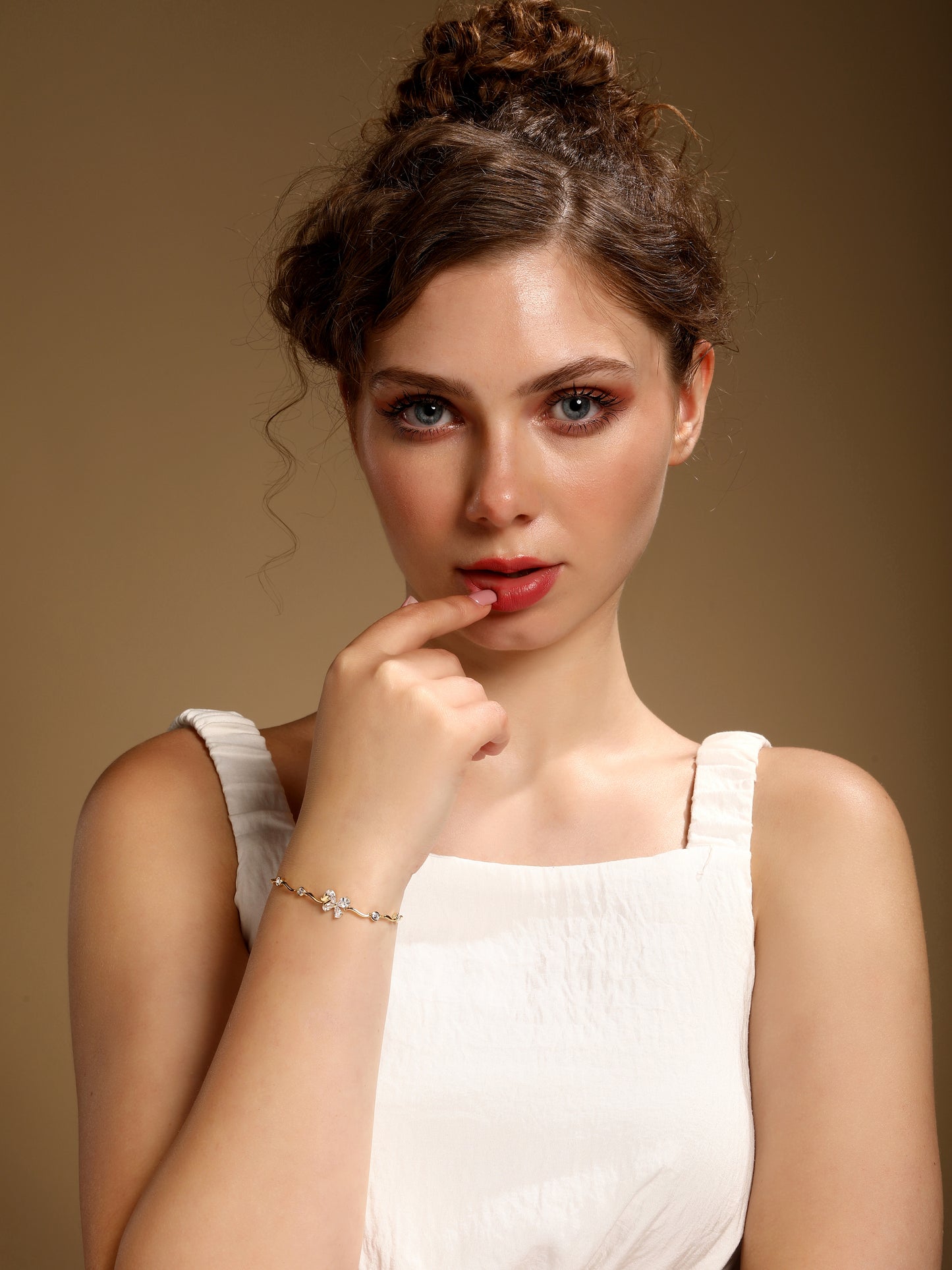 Elegant Floral 18KT Gold Plated Adjustable Bracelet