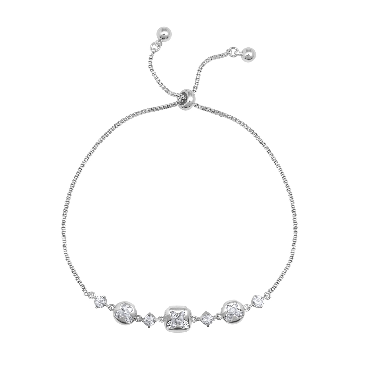 Star Design Silver Plated Adjustable Bracelet