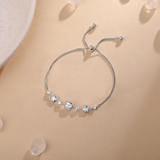 Star Design Silver Plated Adjustable Bracelet