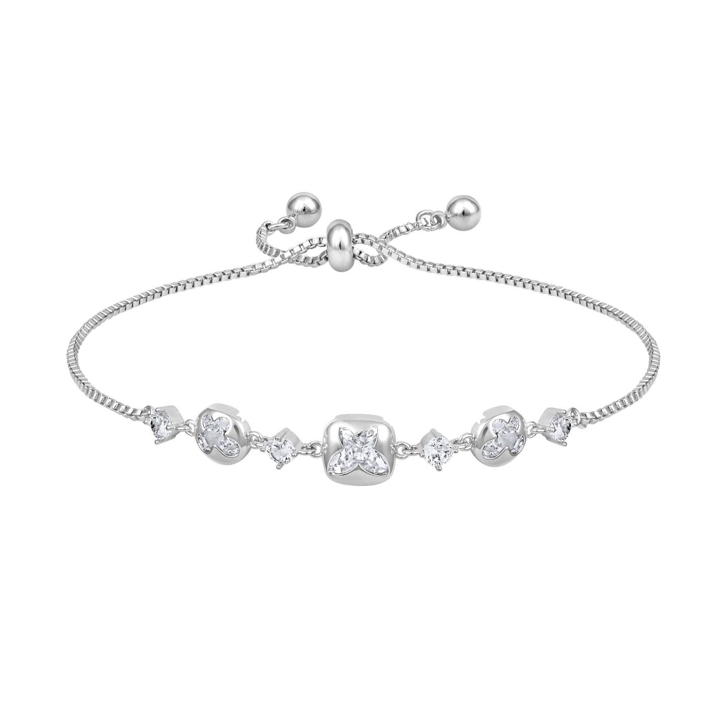 Star Design Silver Plated Adjustable Bracelet