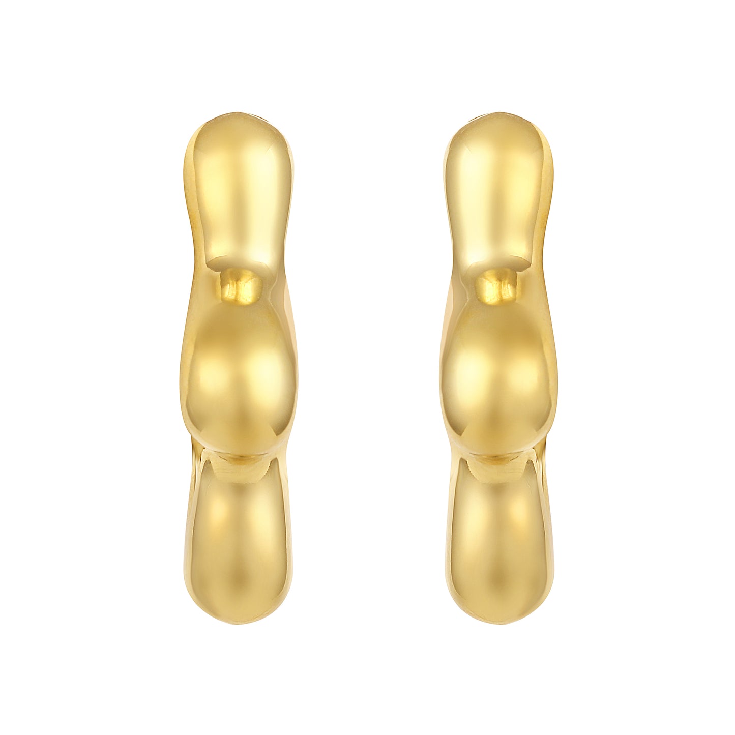 Melted Gold Sculptural Stud 18KT Gold Plated Earring