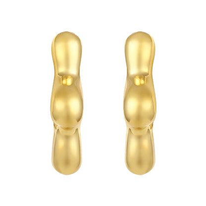 Melted Gold Sculptural Stud 18KT Gold Plated Earring