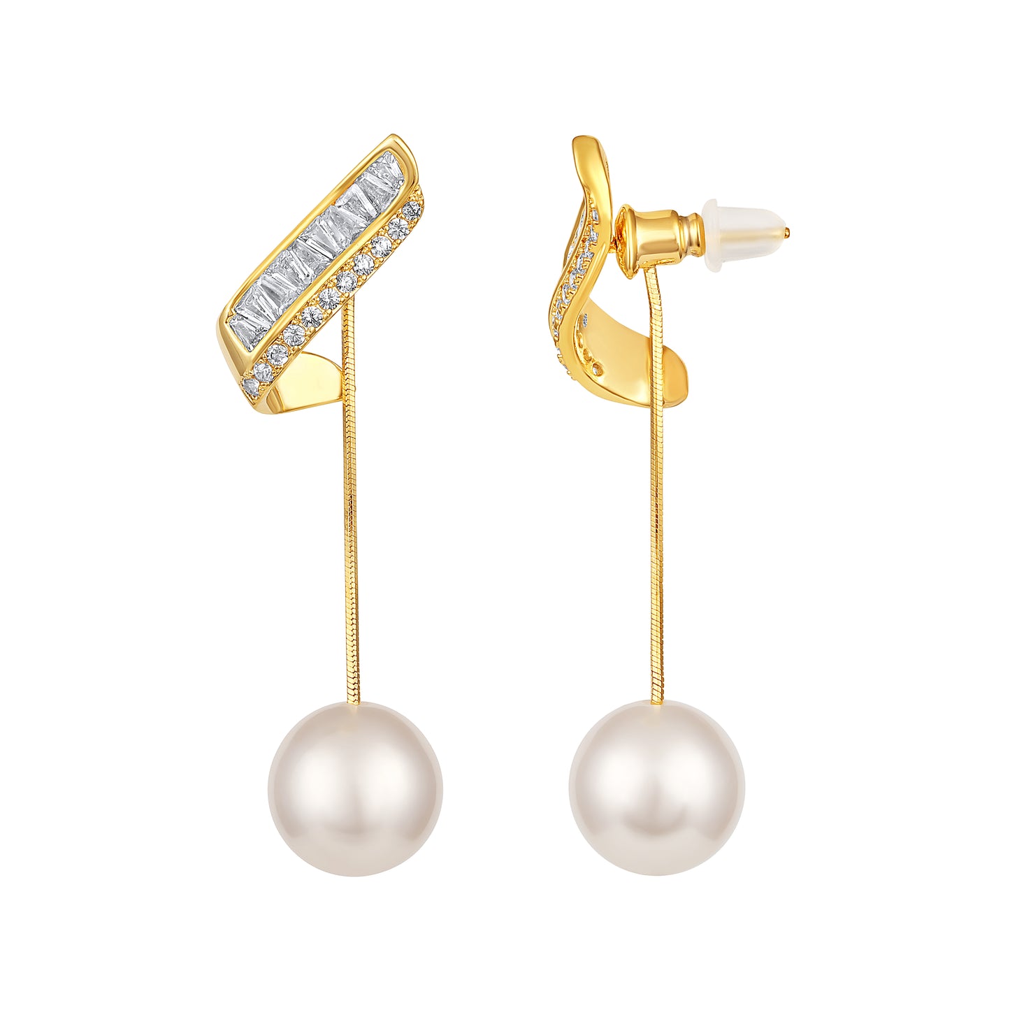 Pearl Drop Design 18KT Gold Plated Zircon Earring
