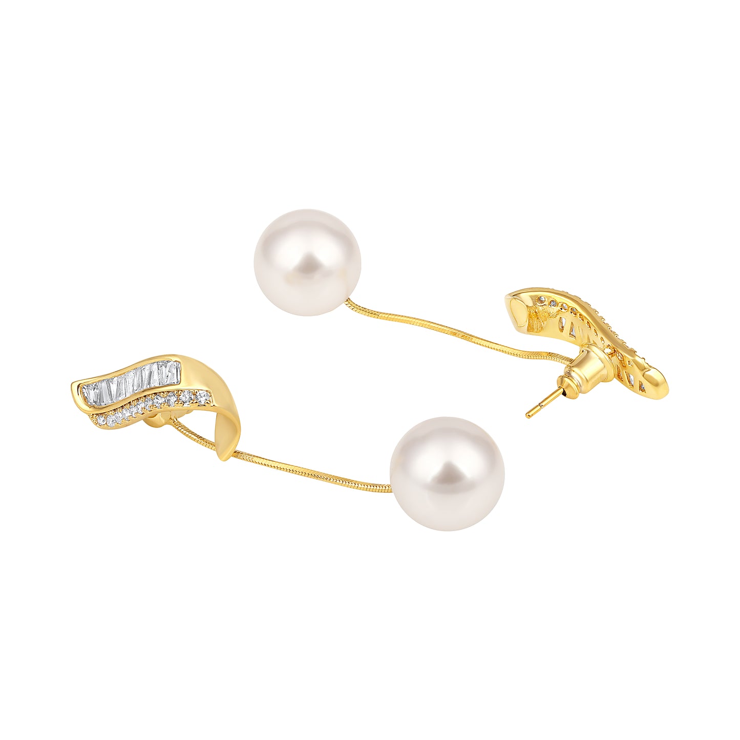 Pearl Drop Design 18KT Gold Plated Zircon Earring