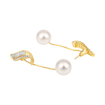 Pearl Drop Design 18KT Gold Plated Zircon Earring