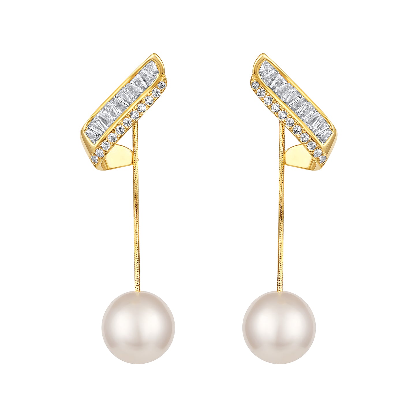 Pearl Drop Design 18KT Gold Plated Zircon Earring