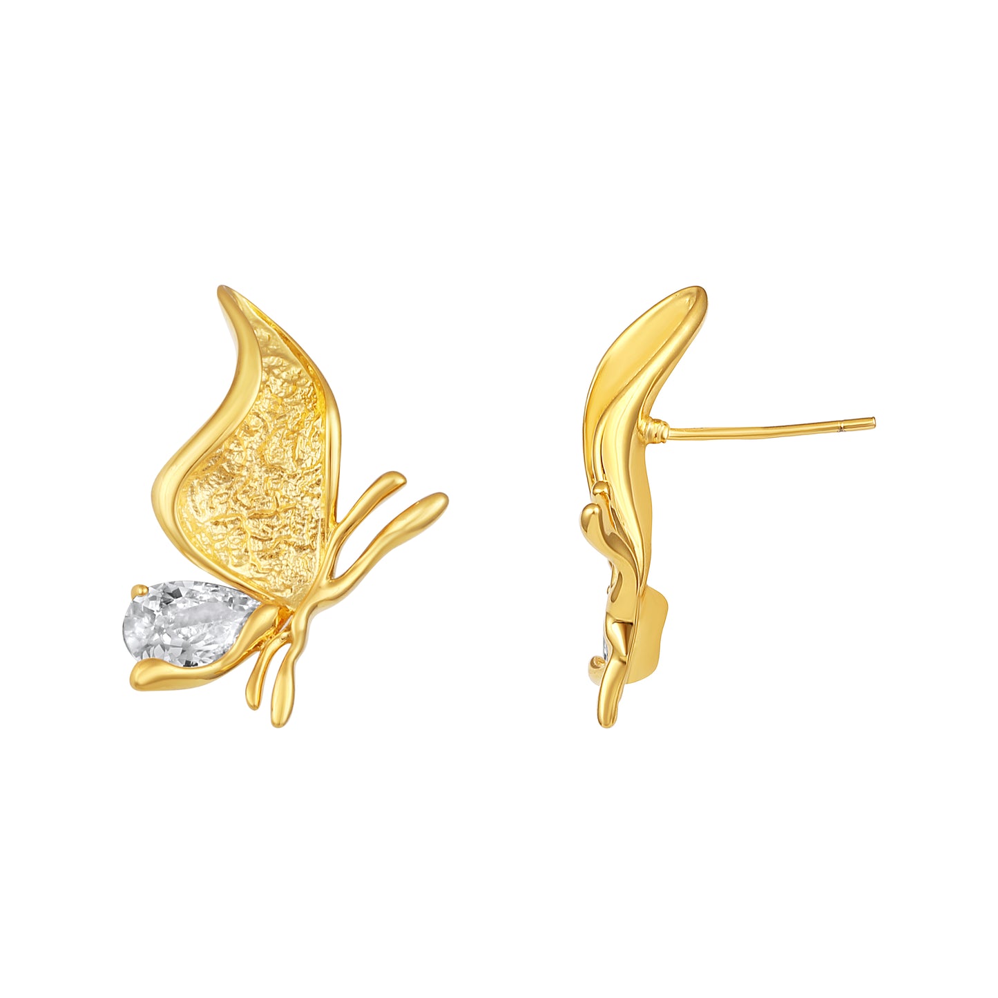 Flying Bird 18KT Gold Plated Zircon Dangle Earring