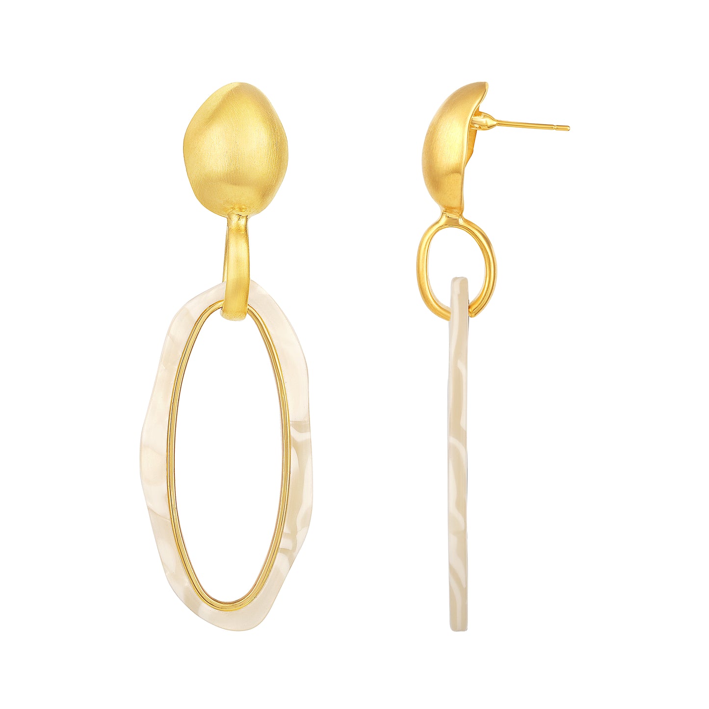 Oval Hoop Earrings 18KT Gold Plated Statement Earring