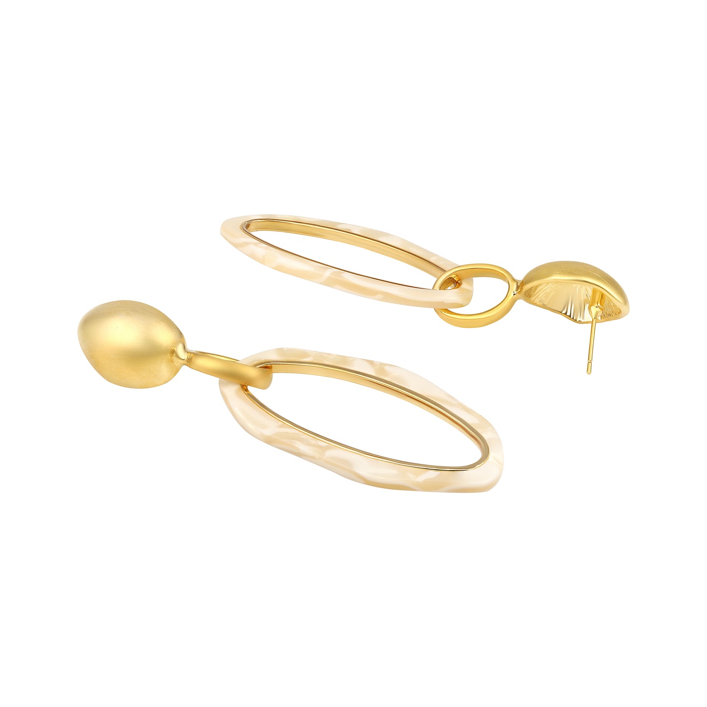 Oval Hoop Earrings 18KT Gold Plated Statement Earring
