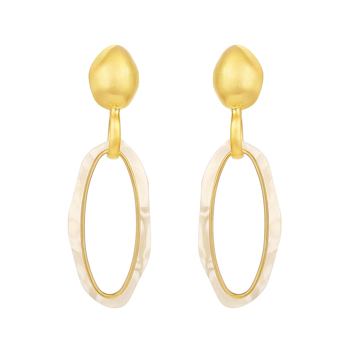 Oval Hoop Earrings 18KT Gold Plated Statement Earring