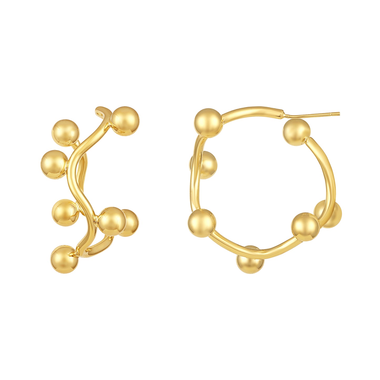 Golden Balls Arch Shape 18KT Gold Plated Designer Earring