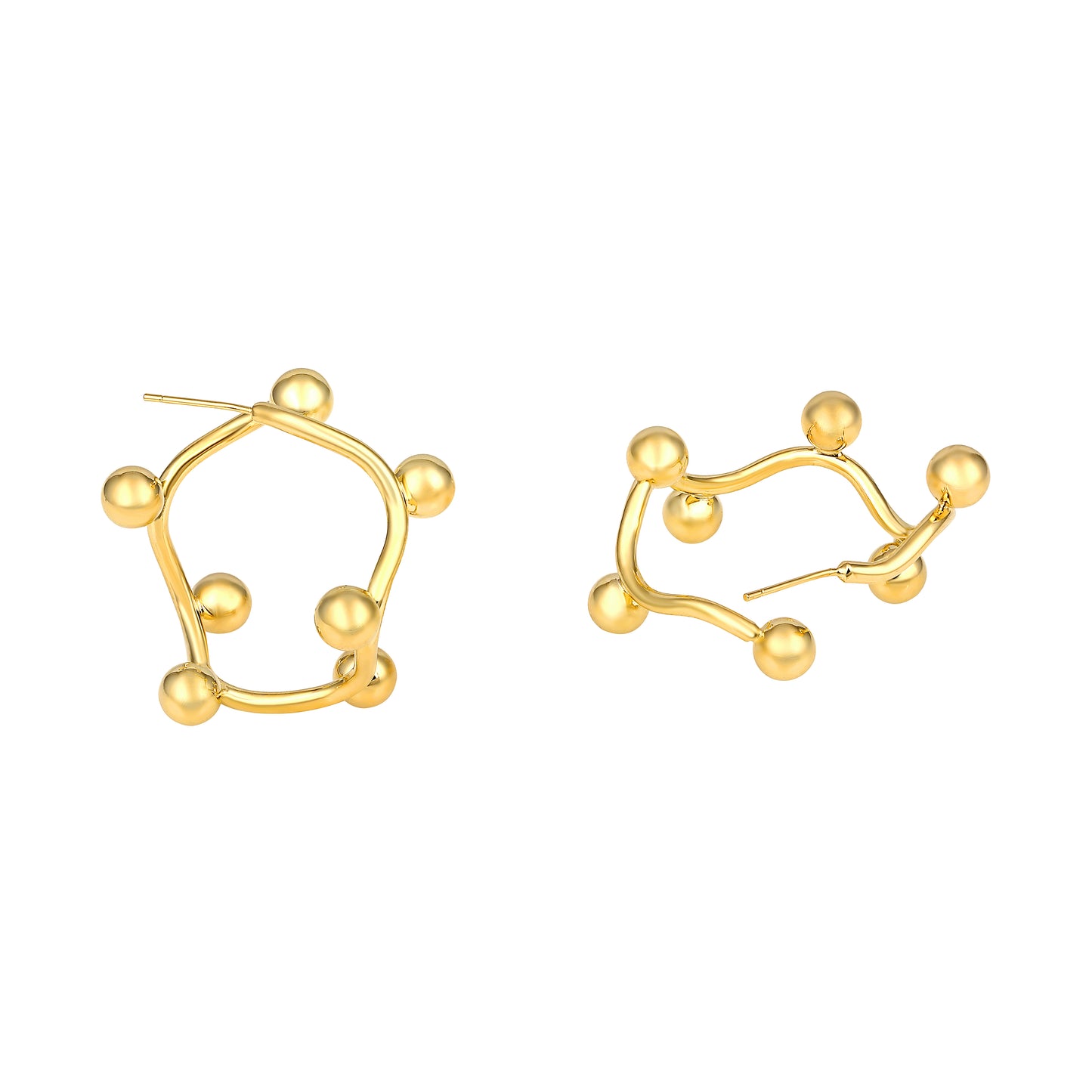 Golden Balls Arch Shape 18KT Gold Plated Designer Earring