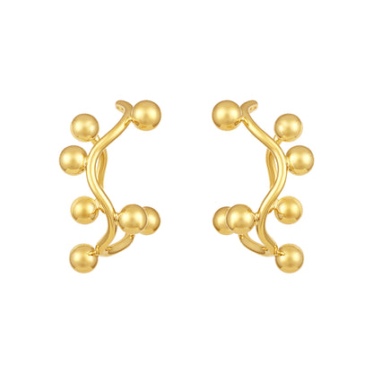 Golden Balls Arch Shape 18KT Gold Plated Designer Earring