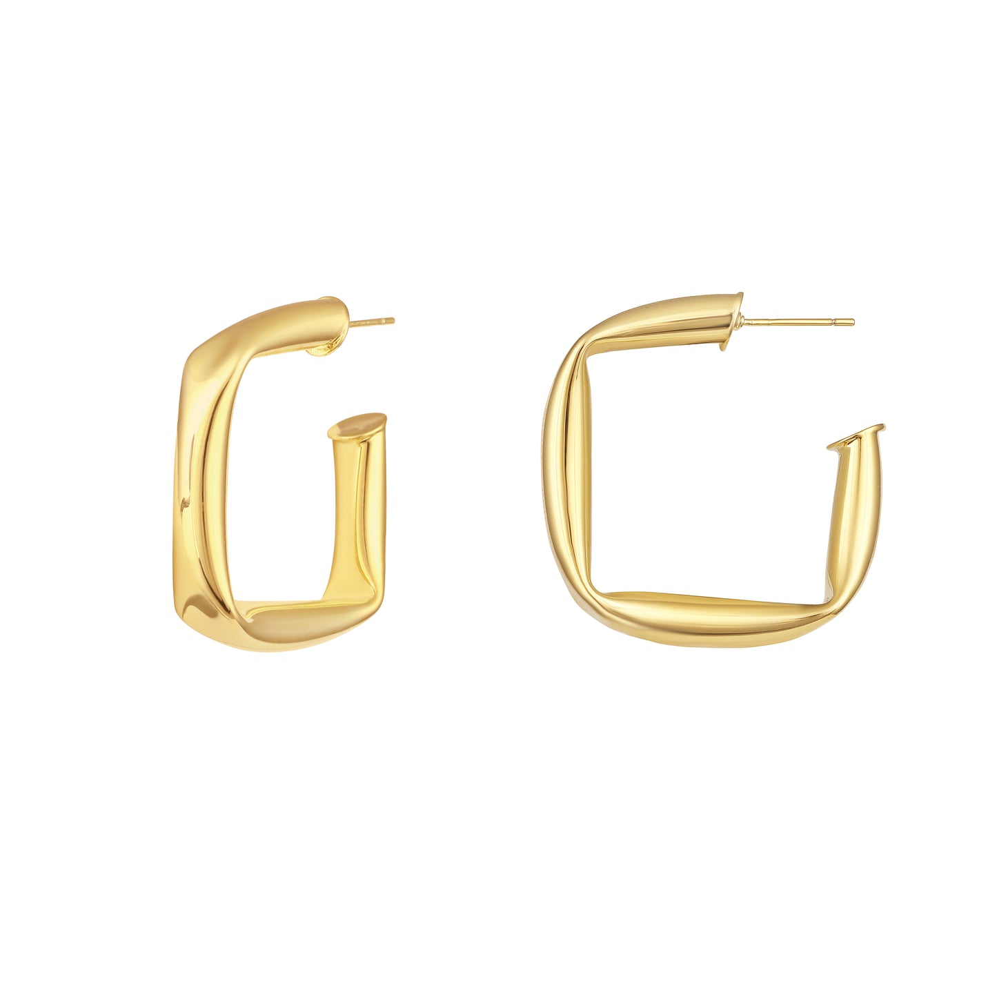 Voguish Square Shape 18KT Gold Plated Dangle Earring