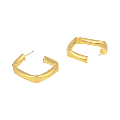 Voguish Square Shape 18KT Gold Plated Dangle Earring